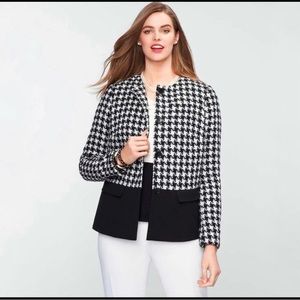 Talbots Black White Houndstooth Jacket